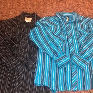 Wrangler Western Cowboy Pearl Snap Shirt Large